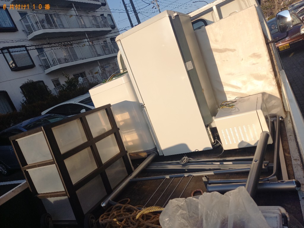 【南相馬市】冷蔵庫、洗濯機、シングルベッド、衣装ケース等の回収